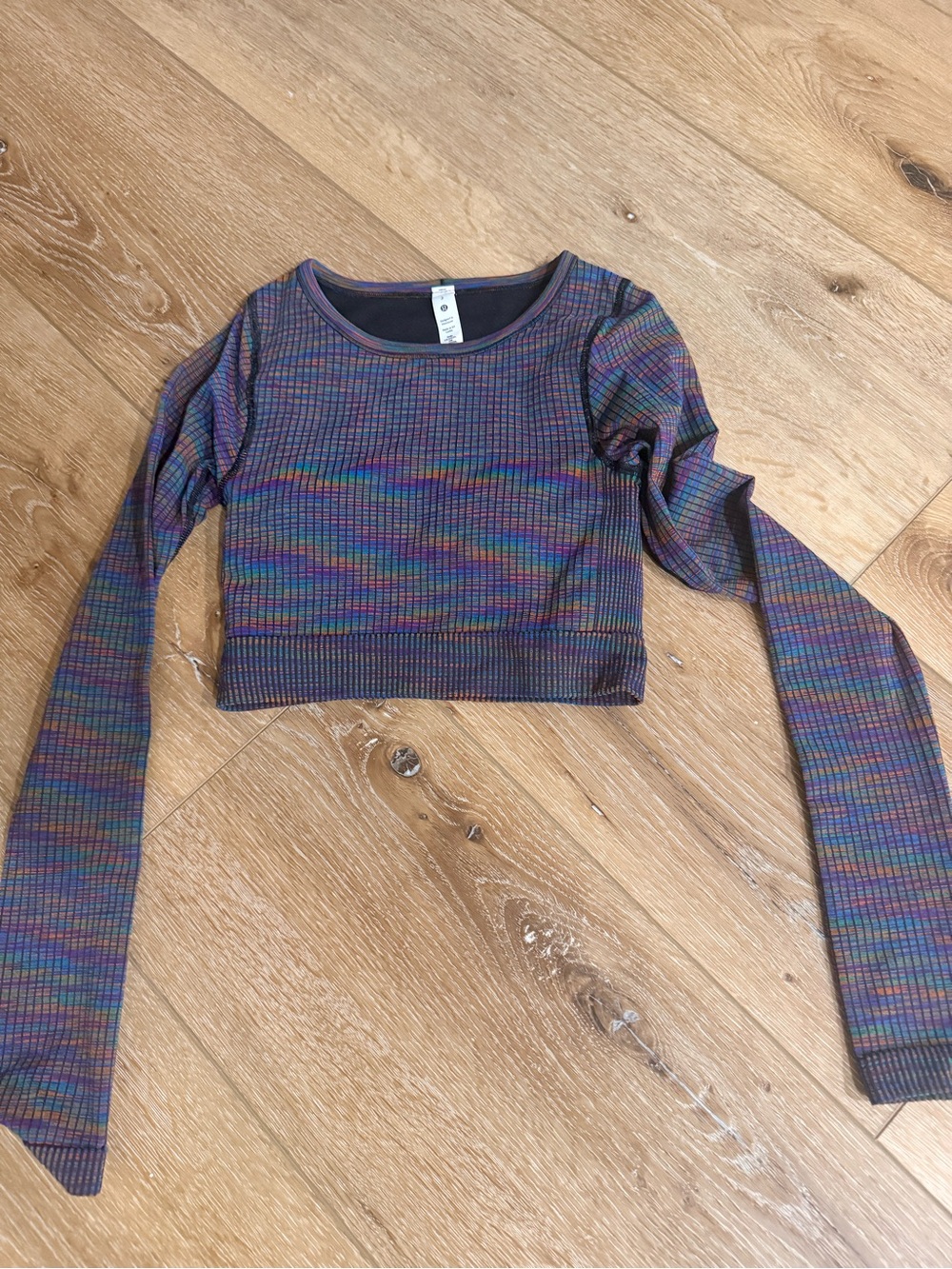 lululemon athletica Multicolor Ribbed Cropped Long-Sleeve Top